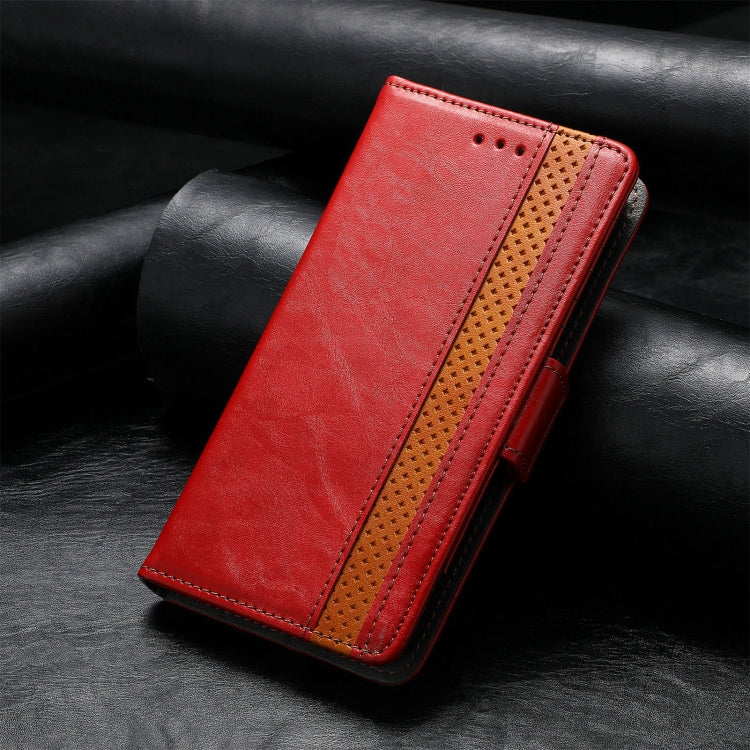 For iPhone 16 Pro Max CaseNeo Splicing Dual Magnetic Buckle Leather Phone Case(Red) by buy2fix