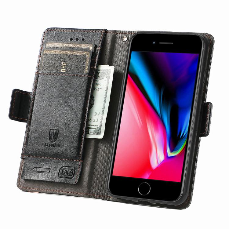 For iPhone 16e CaseNeo Splicing Dual Magnetic Buckle Leather Phone Case(Black) - iPhone 16e Cases by buy2fix | Online Shopping UK | buy2fix