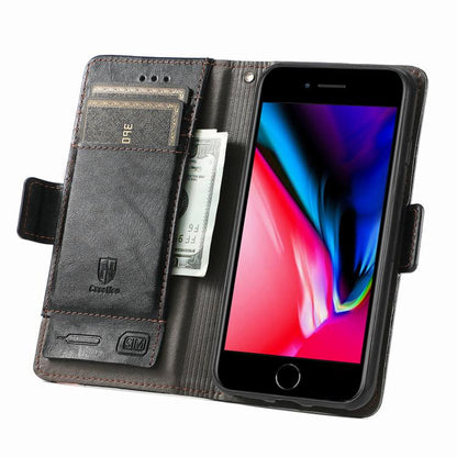 For iPhone 16e CaseNeo Splicing Dual Magnetic Buckle Leather Phone Case(Black) - iPhone 16e Cases by buy2fix | Online Shopping UK | buy2fix