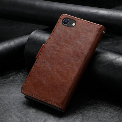 For iPhone 16e CaseNeo Splicing Dual Magnetic Buckle Leather Phone Case(Brown) - iPhone 16e Cases by buy2fix | Online Shopping UK | buy2fix