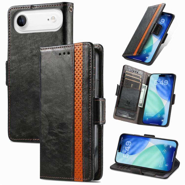 For iPhone Air CaseNeo Splicing Dual Magnetic Buckle Leather Phone Case(Black) - iPhone Air Cases by buy2fix | Online Shopping UK | buy2fix