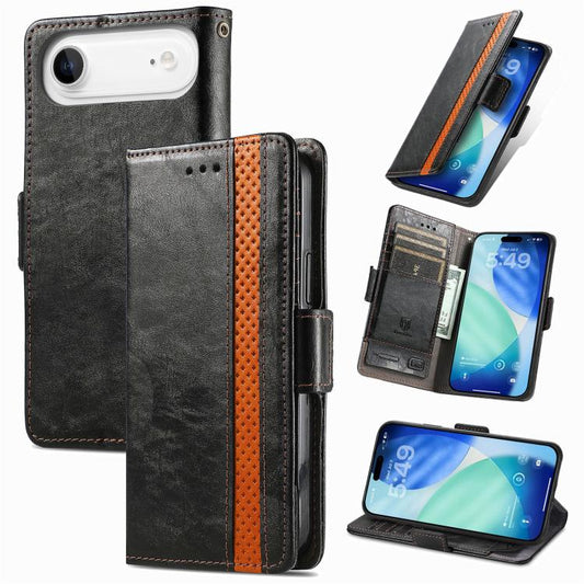 For iPhone Air CaseNeo Splicing Dual Magnetic Buckle Leather Phone Case(Black) - iPhone Air Cases by buy2fix | Online Shopping UK | buy2fix