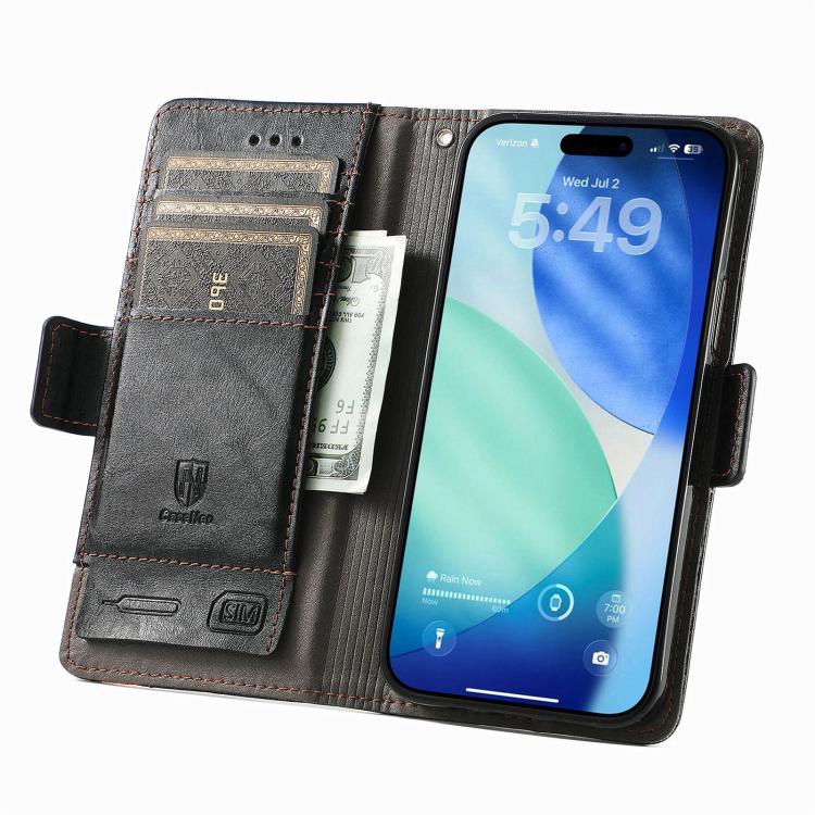 For iPhone Air CaseNeo Splicing Dual Magnetic Buckle Leather Phone Case(Black) - iPhone Air Cases by buy2fix | Online Shopping UK | buy2fix