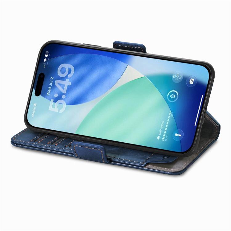 For iPhone Air CaseNeo Splicing Dual Magnetic Buckle Leather Phone Case(Blue) - iPhone Air Cases by buy2fix | Online Shopping UK | buy2fix