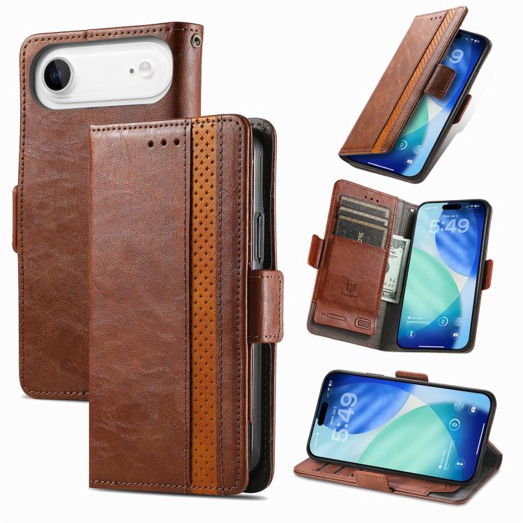 For iPhone Air CaseNeo Splicing Dual Magnetic Buckle Leather Phone Case(Brown) - iPhone Air Cases by buy2fix | Online Shopping UK | buy2fix