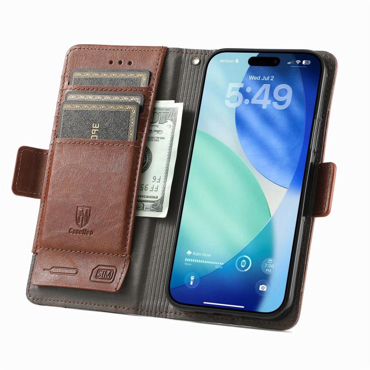 For iPhone Air CaseNeo Splicing Dual Magnetic Buckle Leather Phone Case(Brown) - iPhone Air Cases by buy2fix | Online Shopping UK | buy2fix