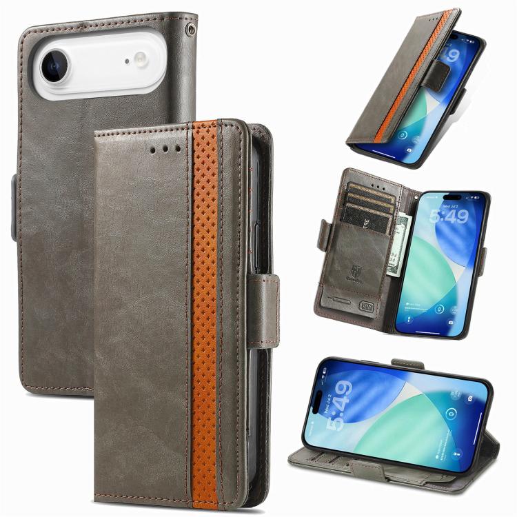 For iPhone Air CaseNeo Splicing Dual Magnetic Buckle Leather Phone Case(Gray) - iPhone Air Cases by buy2fix | Online Shopping UK | buy2fix