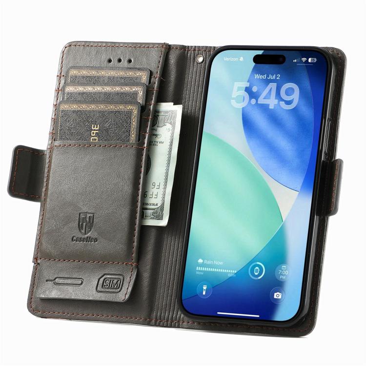 For iPhone Air CaseNeo Splicing Dual Magnetic Buckle Leather Phone Case(Gray) - iPhone Air Cases by buy2fix | Online Shopping UK | buy2fix