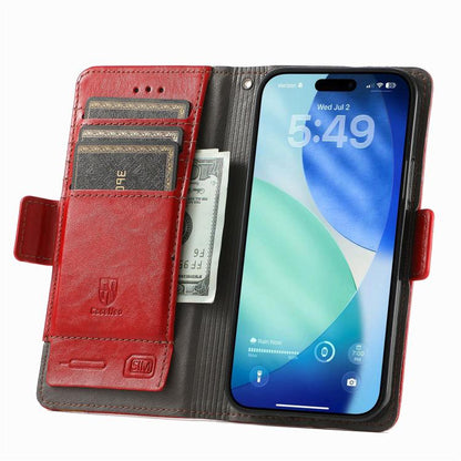 For iPhone Air CaseNeo Splicing Dual Magnetic Buckle Leather Phone Case(Red) - iPhone Air Cases by buy2fix | Online Shopping UK | buy2fix