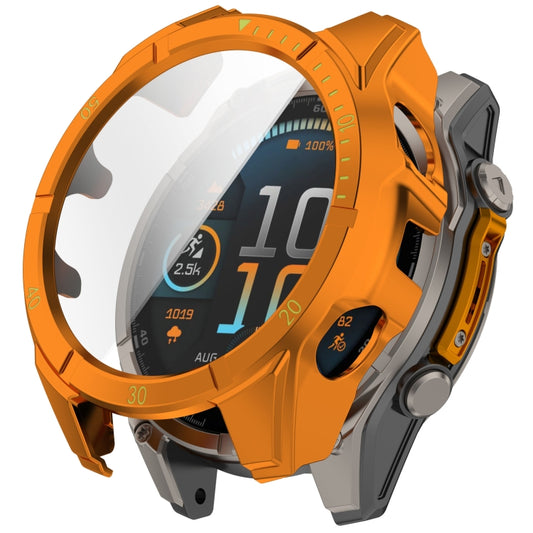 For Garmin Fenix 8 AMOLED 51mm Tempered Glass Film Integrated PC Watch Case(Orange Green) - Watch Cases by buy2fix | Online Shopping UK | buy2fix