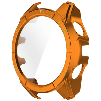 For Garmin Fenix 8 AMOLED 51mm Tempered Glass Film Integrated PC Watch Case(Orange Green) - Watch Cases by buy2fix | Online Shopping UK | buy2fix