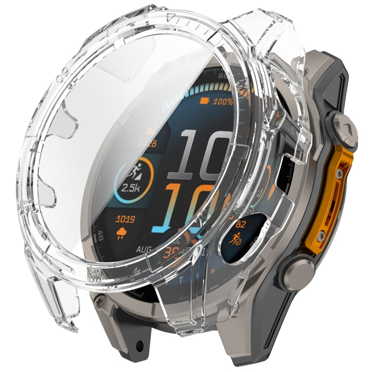 For Garmin Fenix 8 AMOLED 51mm Tempered Glass Film Integrated PC Watch Case(Transparent) - Watch Cases by buy2fix | Online Shopping UK | buy2fix