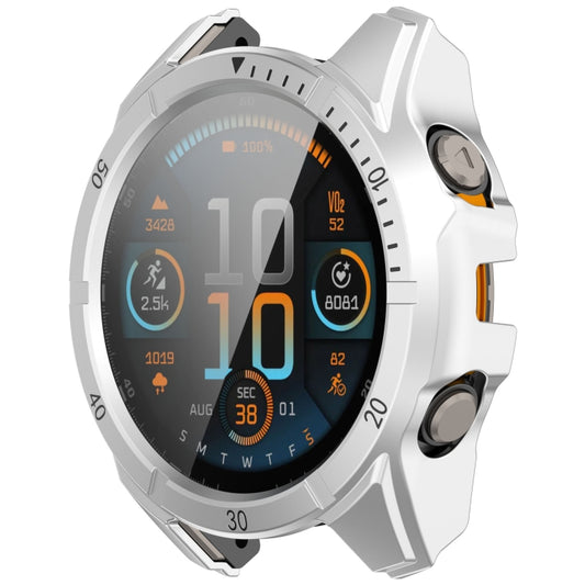 For Garmin Fenix 8 AMOLED 51mm Tempered Glass Film Integrated PC Watch Case(Silver Black) - Watch Cases by buy2fix | Online Shopping UK | buy2fix