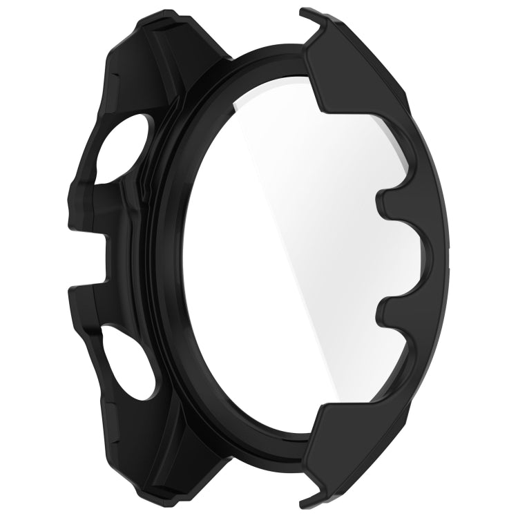 For Garmin Fenix 8 AMOLED 47mm Tempered Glass Film Integrated PC Watch Case(Black Blue) - Watch Cases by buy2fix | Online Shopping UK | buy2fix