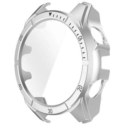 For Garmin Fenix 8 AMOLED 47mm Tempered Glass Film Integrated PC Watch Case(Silver Black) - Watch Cases by buy2fix | Online Shopping UK | buy2fix
