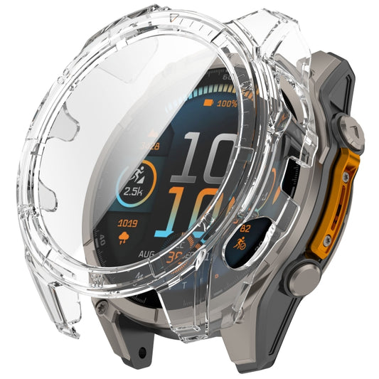 For Garmin Fenix 8 AMOLED 43mm Tempered Glass Film Integrated PC Watch Case(Transparent) - Watch Cases by buy2fix | Online Shopping UK | buy2fix