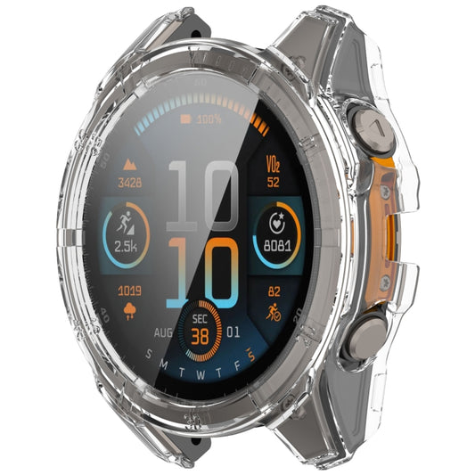 For Garmin Fenix 8 AMOLED 43mm Tempered Glass Film Integrated PC Watch Case(Transparent) - Watch Cases by buy2fix | Online Shopping UK | buy2fix