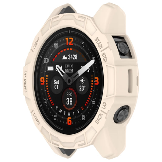 For Garmin Fenix E 47mm Armor Hollow TPU Half Coverage Watch Protective Case(Starlight) - Watch Cases by buy2fix | Online Shopping UK | buy2fix