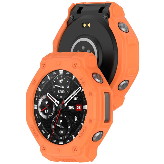 For Amazfit T-Rex3 Armor Hollow TPU Half Coverage Watch Case(Orange) - Watch Cases by buy2fix | Online Shopping UK | buy2fix