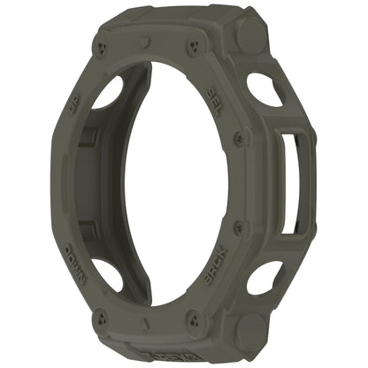 For Amazfit T-Rex3 Armor Hollow TPU Half Coverage Watch Case(Juugle Green) - Watch Cases by buy2fix | Online Shopping UK | buy2fix