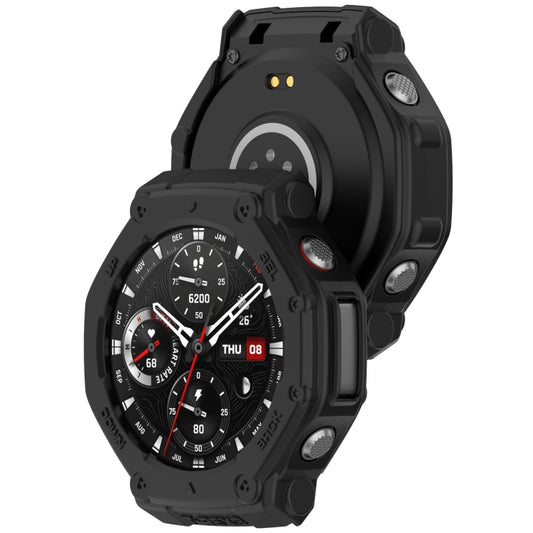 For Amazfit T-Rex3 Armor Hollow TPU Half Coverage Watch Case(Black) - Watch Cases by buy2fix | Online Shopping UK | buy2fix