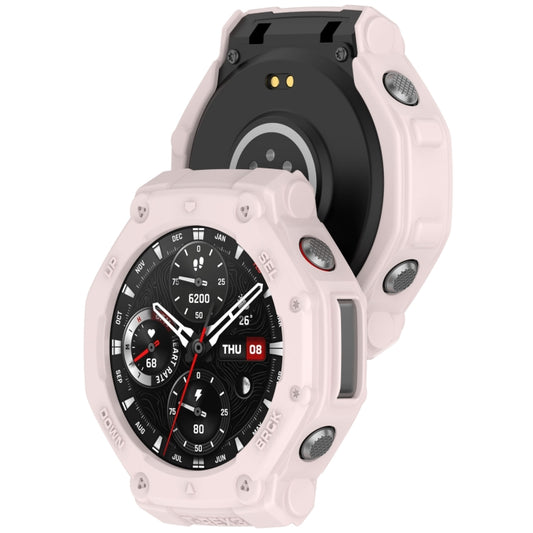 For Amazfit T-Rex3 Armor Hollow TPU Half Coverage Watch Case(Light Pink) - Watch Cases by buy2fix | Online Shopping UK | buy2fix