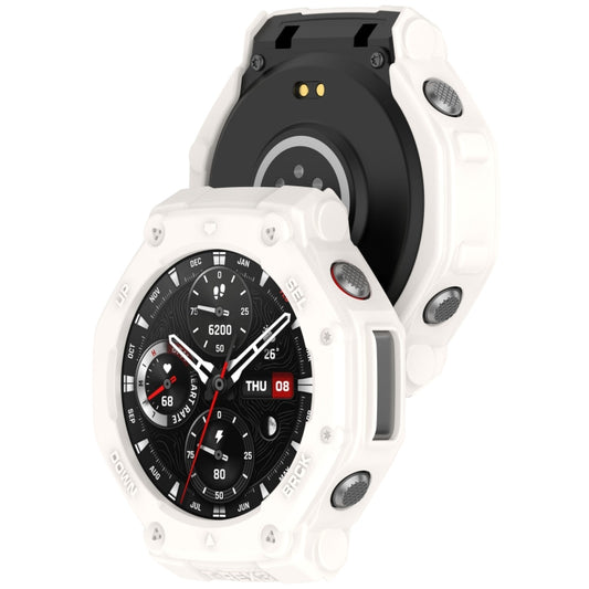 For Amazfit T-Rex3 Armor Hollow TPU Half Coverage Watch Case(Ivory White) - Watch Cases by buy2fix | Online Shopping UK | buy2fix