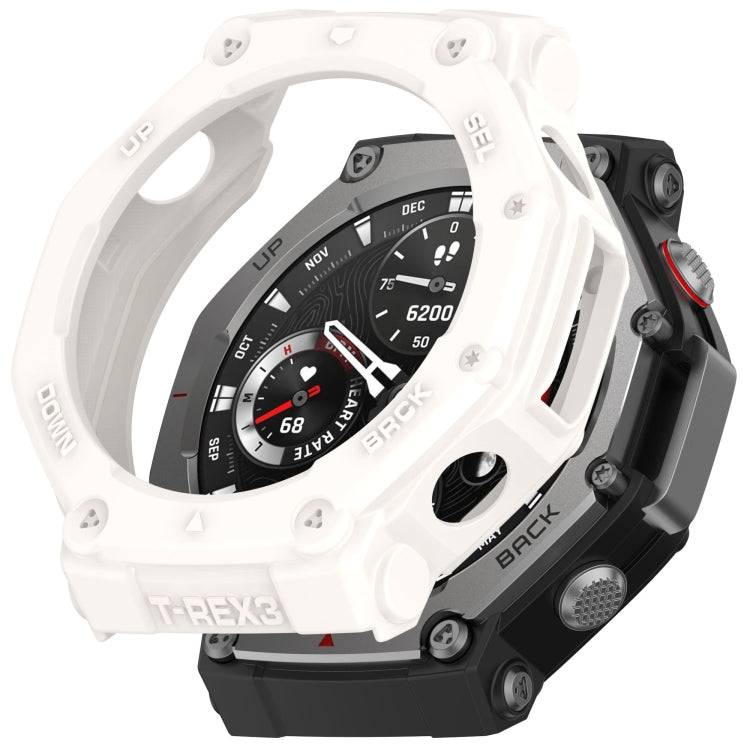 For Amazfit T-Rex3 Armor Hollow TPU Half Coverage Watch Case(Ivory White) - Watch Cases by buy2fix | Online Shopping UK | buy2fix