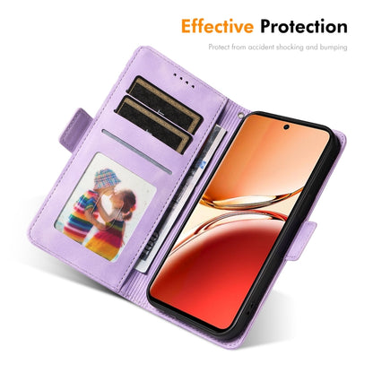 For OPPO Reno12 F 4G Global ENKAY Embossed Rhombus Starry Leather Phone Case with Screen Film(Black) - OPPO Cases by ENKAY | Online Shopping UK | buy2fix