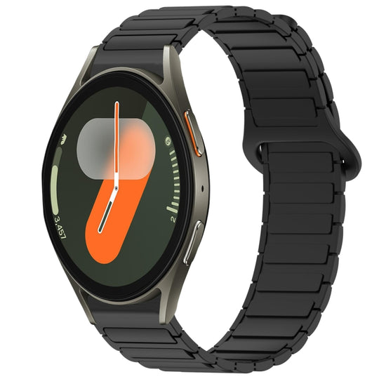 For Samsung Galaxy Watch 7 40 / 44mm Dual Color Magnetic Buckle Silicone Watch Band(Black)