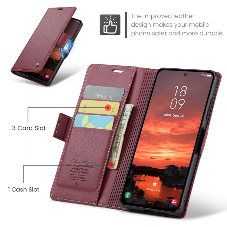 For Samsung Galaxy S25+ 5G CaseMe 023 Butterfly Buckle Litchi Texture RFID Anti-theft Leather Phone Case(Red) - Galaxy S25+ 5G Cases by CaseMe | Online Shopping UK | buy2fix