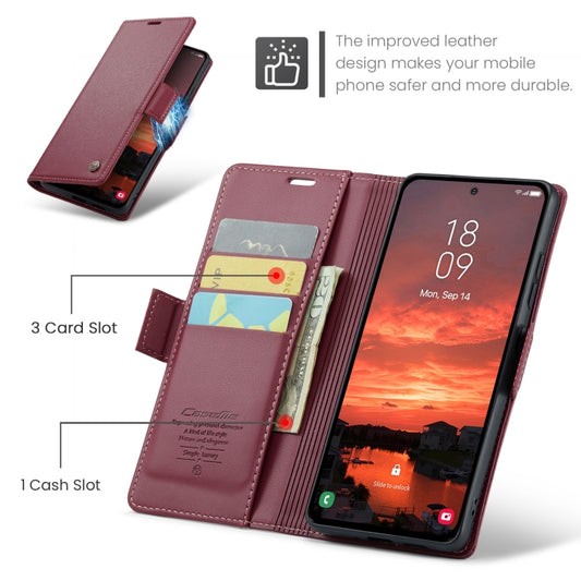 For Samsung Galaxy S25+ 5G CaseMe 023 Butterfly Buckle Litchi Texture RFID Anti-theft Leather Phone Case(Red) - Galaxy S25+ 5G Cases by CaseMe | Online Shopping UK | buy2fix