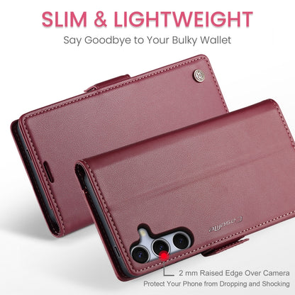For Samsung Galaxy S25+ 5G CaseMe 023 Butterfly Buckle Litchi Texture RFID Anti-theft Leather Phone Case(Red) - Galaxy S25+ 5G Cases by CaseMe | Online Shopping UK | buy2fix
