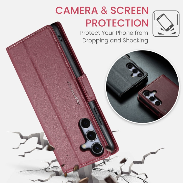 For Samsung Galaxy S25+ 5G CaseMe 023 Butterfly Buckle Litchi Texture RFID Anti-theft Leather Phone Case(Red) - Galaxy S25+ 5G Cases by CaseMe | Online Shopping UK | buy2fix