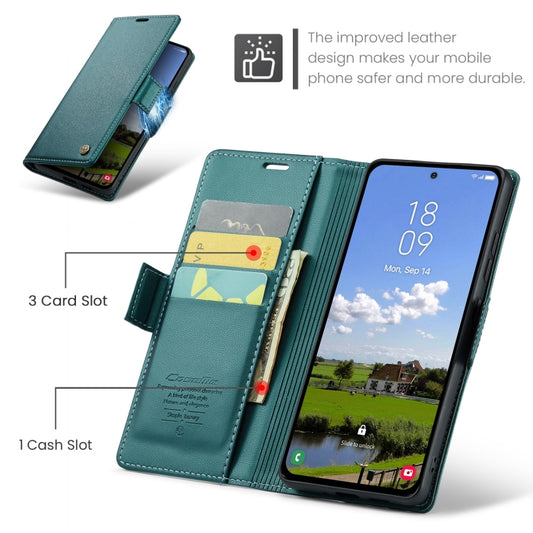 For Samsung Galaxy S25+ 5G CaseMe 023 Butterfly Buckle Litchi Texture RFID Anti-theft Leather Phone Case(Green) - Galaxy S25+ 5G Cases by CaseMe | Online Shopping UK | buy2fix