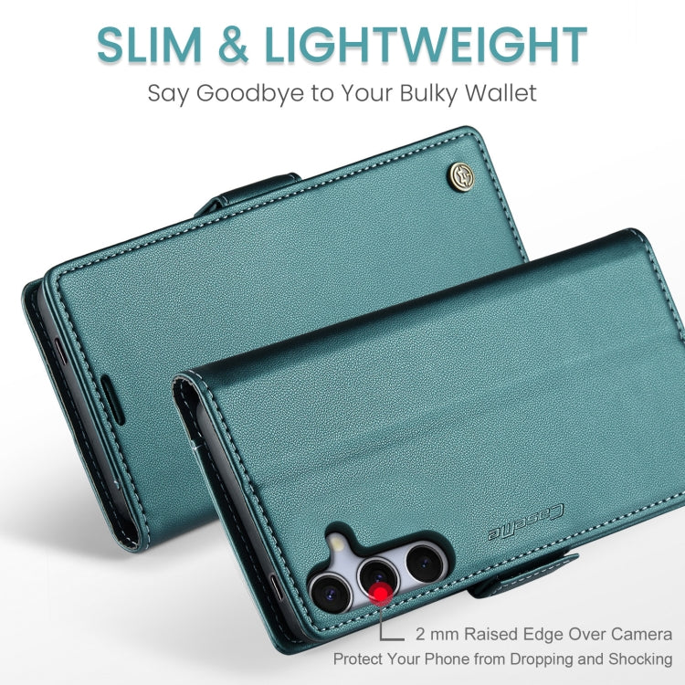For Samsung Galaxy S25+ 5G CaseMe 023 Butterfly Buckle Litchi Texture RFID Anti-theft Leather Phone Case(Green) - Galaxy S25+ 5G Cases by CaseMe | Online Shopping UK | buy2fix