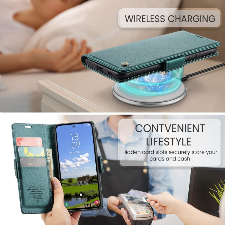 For Samsung Galaxy S25+ 5G CaseMe 023 Butterfly Buckle Litchi Texture RFID Anti-theft Leather Phone Case(Green) - Galaxy S25+ 5G Cases by CaseMe | Online Shopping UK | buy2fix