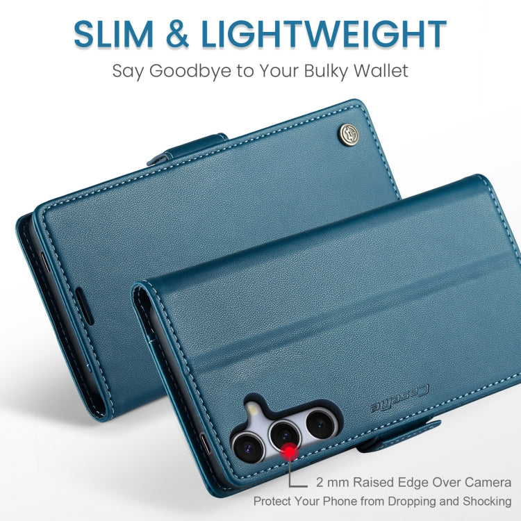 For Samsung Galaxy S25+ 5G CaseMe 023 Butterfly Buckle Litchi Texture RFID Anti-theft Leather Phone Case(Blue) - Galaxy S25+ 5G Cases by CaseMe | Online Shopping UK | buy2fix