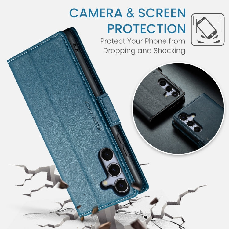 For Samsung Galaxy S25+ 5G CaseMe 023 Butterfly Buckle Litchi Texture RFID Anti-theft Leather Phone Case(Blue) - Galaxy S25+ 5G Cases by CaseMe | Online Shopping UK | buy2fix