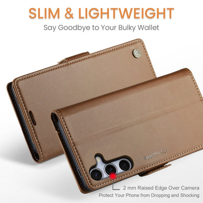For Samsung Galaxy S25+ 5G CaseMe 023 Butterfly Buckle Litchi Texture RFID Anti-theft Leather Phone Case(Brown) - Galaxy S25+ 5G Cases by CaseMe | Online Shopping UK | buy2fix