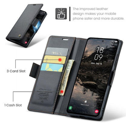 For Samsung Galaxy S25+ 5G CaseMe 023 Butterfly Buckle Litchi Texture RFID Anti-theft Leather Phone Case(Black) - Galaxy S25+ 5G Cases by CaseMe | Online Shopping UK | buy2fix