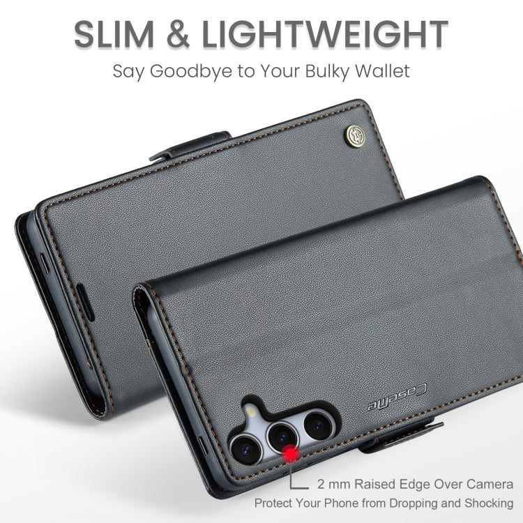 For Samsung Galaxy S25+ 5G CaseMe 023 Butterfly Buckle Litchi Texture RFID Anti-theft Leather Phone Case(Black) - Galaxy S25+ 5G Cases by CaseMe | Online Shopping UK | buy2fix