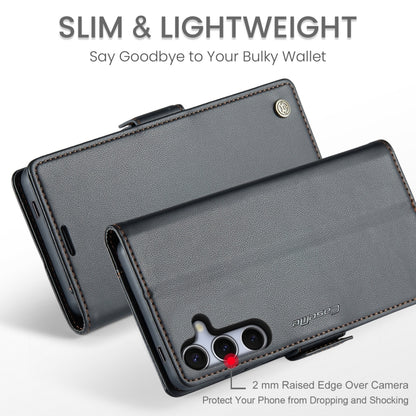For Samsung Galaxy S25+ 5G CaseMe 023 Butterfly Buckle Litchi Texture RFID Anti-theft Leather Phone Case(Black) - Galaxy S25+ 5G Cases by CaseMe | Online Shopping UK | buy2fix