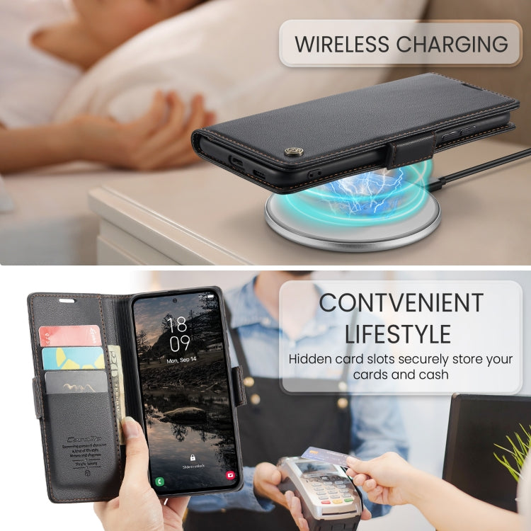 For Samsung Galaxy S25+ 5G CaseMe 023 Butterfly Buckle Litchi Texture RFID Anti-theft Leather Phone Case(Black) - Galaxy S25+ 5G Cases by CaseMe | Online Shopping UK | buy2fix