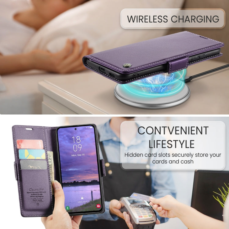 For Samsung Galaxy S25+ 5G CaseMe 023 Butterfly Buckle Litchi Texture RFID Anti-theft Leather Phone Case(Purple) - Galaxy S25+ 5G Cases by CaseMe | Online Shopping UK | buy2fix