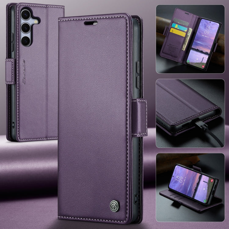 For Samsung Galaxy S25+ 5G CaseMe 023 Butterfly Buckle Litchi Texture RFID Anti-theft Leather Phone Case(Purple) - Galaxy S25+ 5G Cases by CaseMe | Online Shopping UK | buy2fix