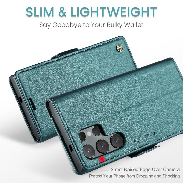 For Samsung Galaxy S25 Ultra 5G CaseMe 023 Butterfly Buckle Litchi Texture RFID Anti-theft Leather Phone Case(Green) - Galaxy S25 Ultra 5G Cases by CaseMe | Online Shopping UK | buy2fix