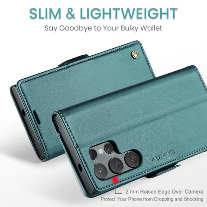 For Samsung Galaxy S25 Ultra 5G CaseMe 023 Butterfly Buckle Litchi Texture RFID Anti-theft Leather Phone Case(Green) - Galaxy S25 Ultra 5G Cases by CaseMe | Online Shopping UK | buy2fix