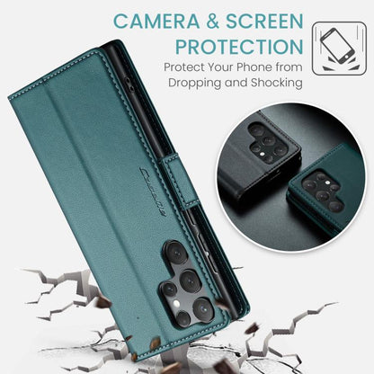 For Samsung Galaxy S25 Ultra 5G CaseMe 023 Butterfly Buckle Litchi Texture RFID Anti-theft Leather Phone Case(Green) - Galaxy S25 Ultra 5G Cases by CaseMe | Online Shopping UK | buy2fix