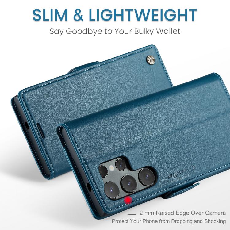 For Samsung Galaxy S25 Ultra 5G CaseMe 023 Butterfly Buckle Litchi Texture RFID Anti-theft Leather Phone Case(Blue) - Galaxy S25 Ultra 5G Cases by CaseMe | Online Shopping UK | buy2fix